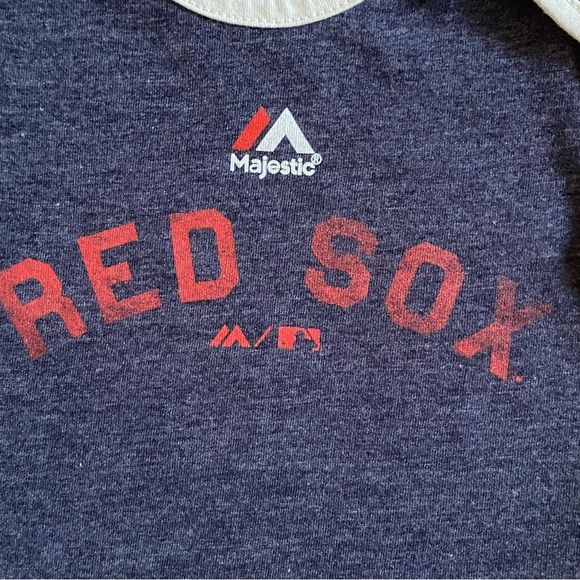 Boston Red Sox One Piece Size 0 3 Months Baseball snap Top MLB Blue Red Baby EUC - Picture 9 of 10